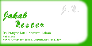 jakab mester business card